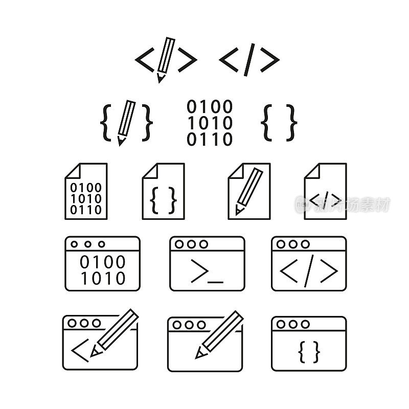 coding icons , vector illustration.
